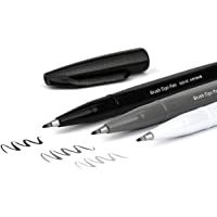 Pentel SES15C-12 - Bolígrafo de punta tipo pincel- color negro- gris- gris oscuro 3